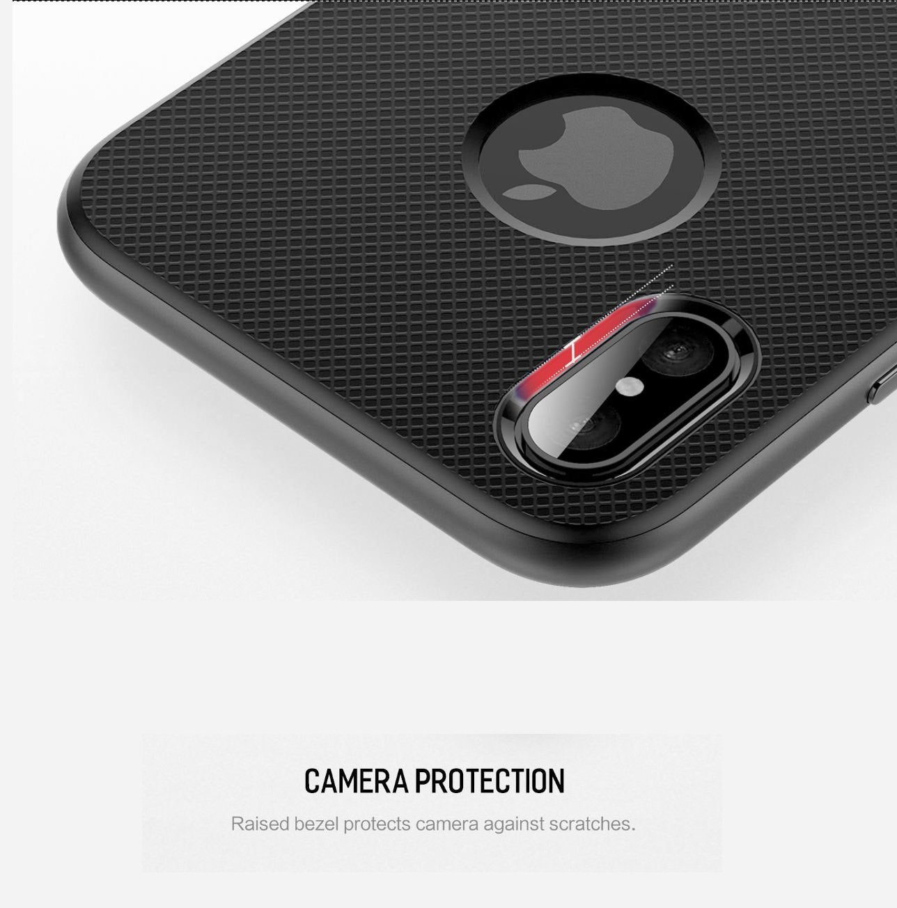 Royce Series By Rock Dual Layer Thin &amp; Slim Shockproof Case for iPhone X - Black/Gray