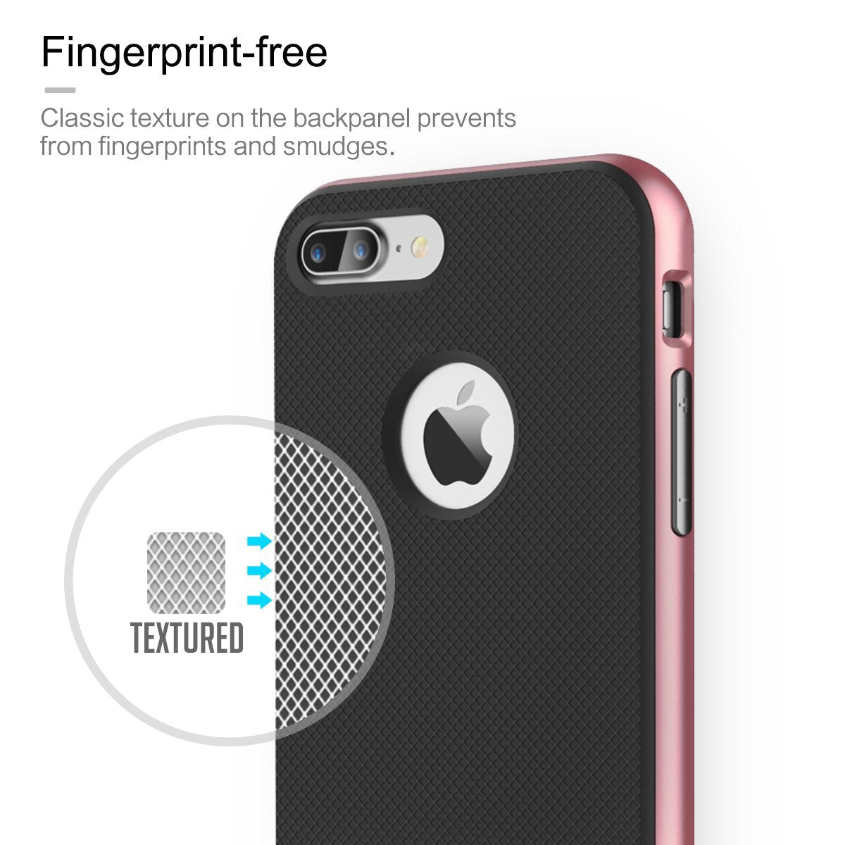 Royce Series By Rock Dual Layer Thin & Slim Shockproof Case for iPhone 7 Plus - Black/Rose