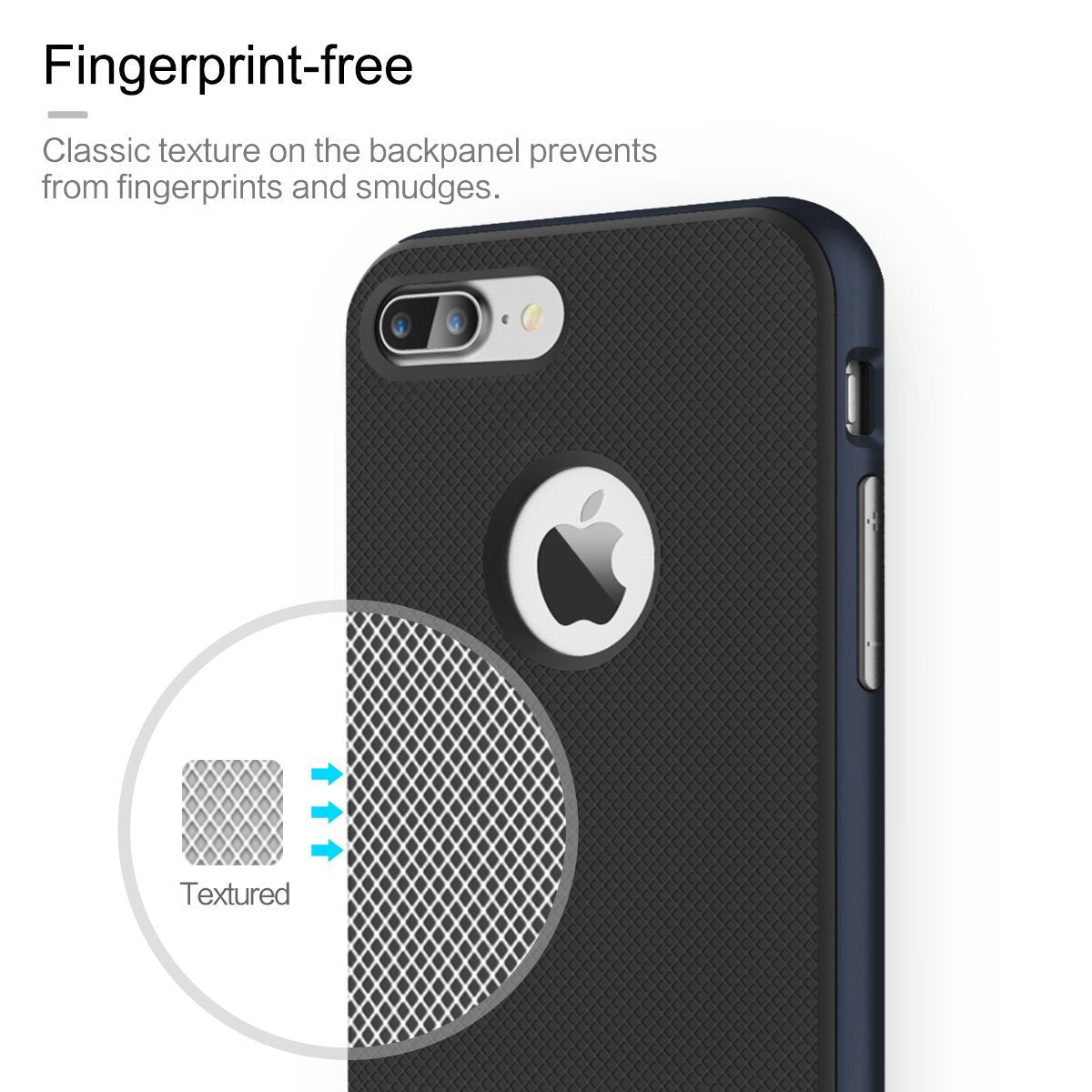 Royce Series By Rock Dual Layer Thin & Slim Shockproof Case for iPhone 7 Plus - Black/Navy