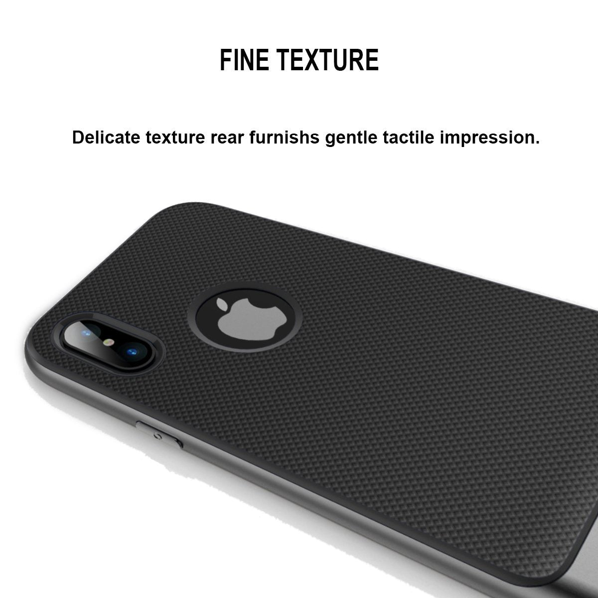 Royce Series By Rock Dual Layer Thin &amp; Slim Shockproof Case for iPhone X - Black/Gray