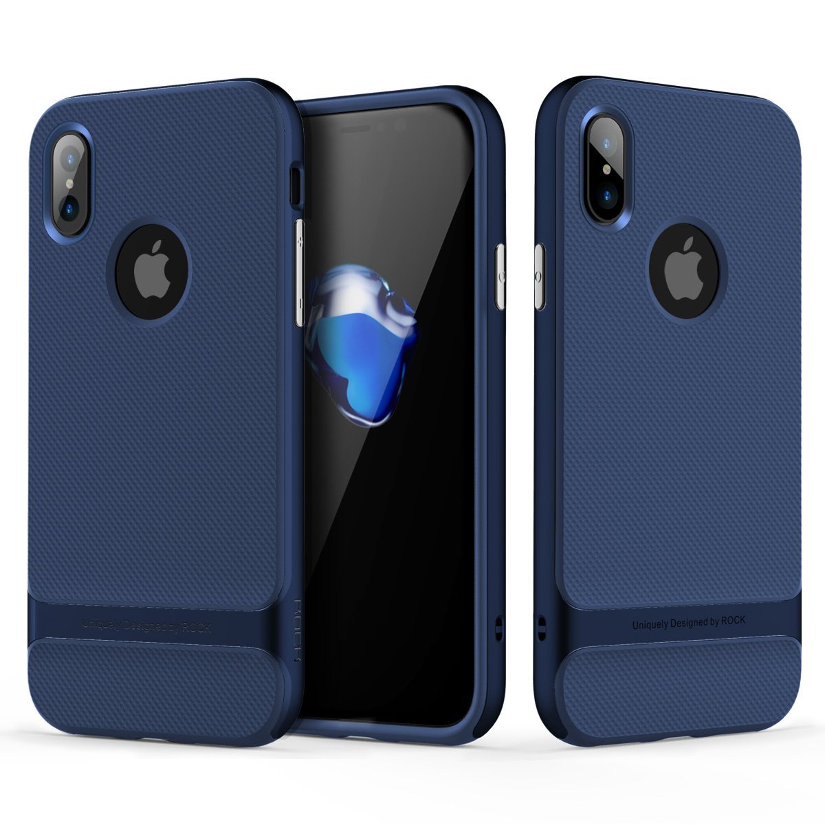 Royce Series By Rock Dual Layer Thin &amp; Slim Shockproof Case for iPhone X - Blue