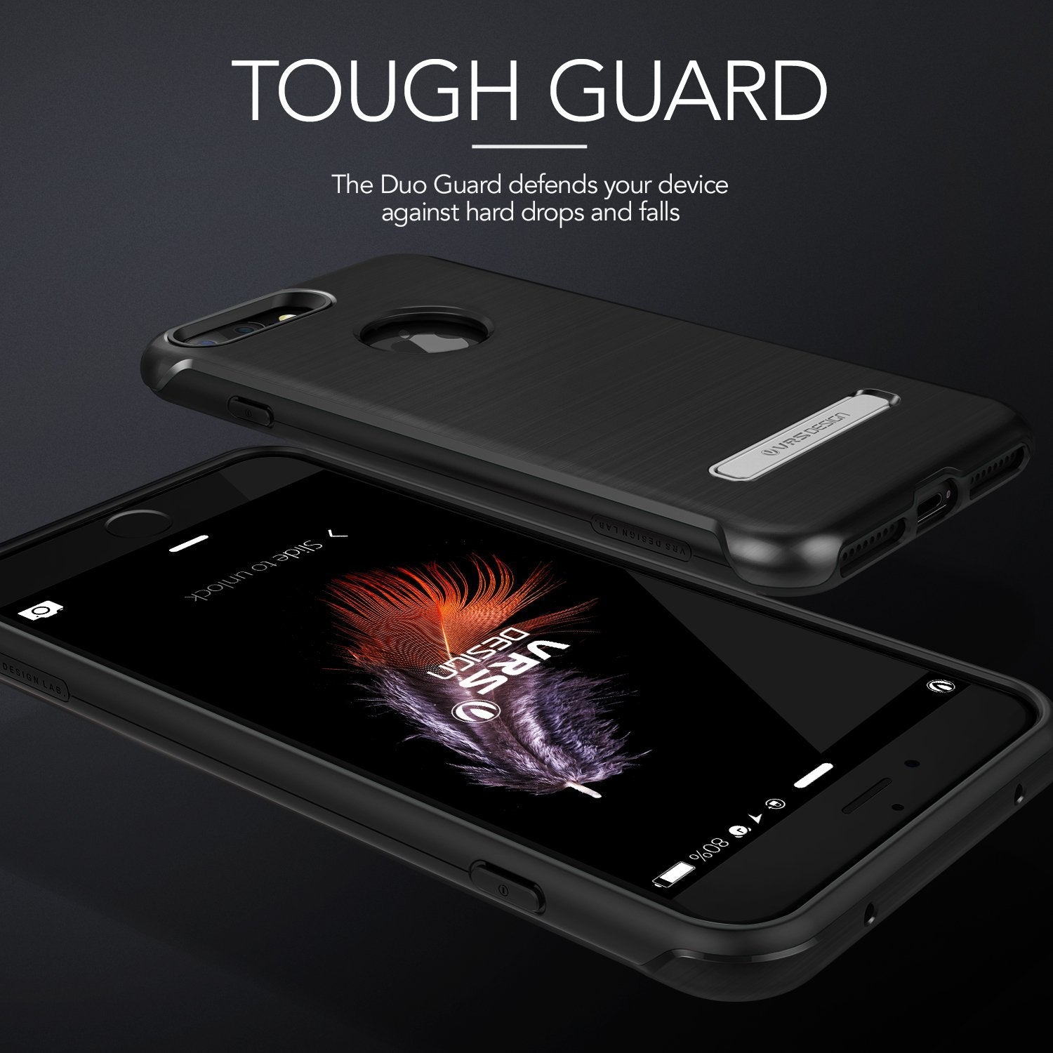 DUO Guard Series Original From VRS Design Anti-shocks Case For iPhone 7 Plus Black - Smartkoshk Stores