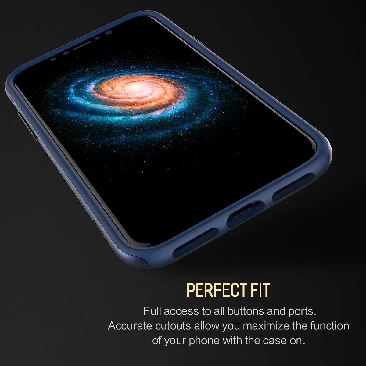 Royce Series By Rock Dual Layer Thin &amp; Slim Shockproof Case for iPhone X - Blue