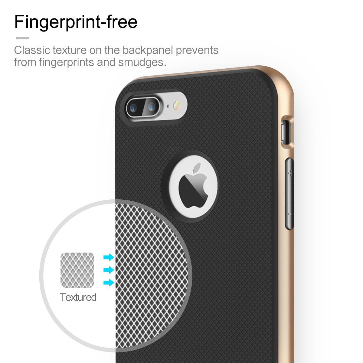 Royce Series By Rock Dual Layer Thin & Slim Shockproof Case for iPhone 7 Plus - Black/Gold