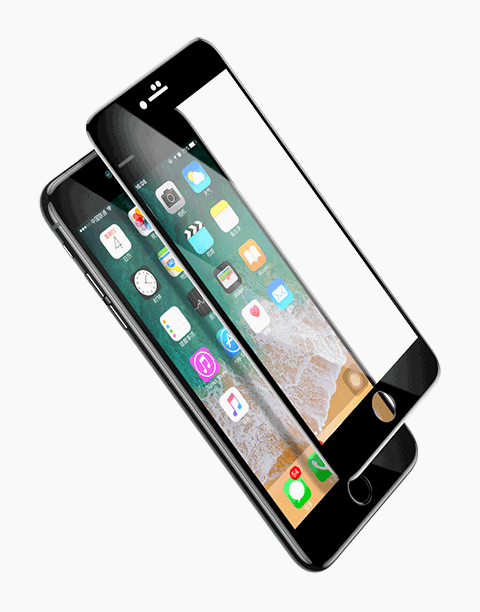 Baseus 5D All-screen Arc-surface Tempered Glass 0.3mm For iP7P | 8P Black
