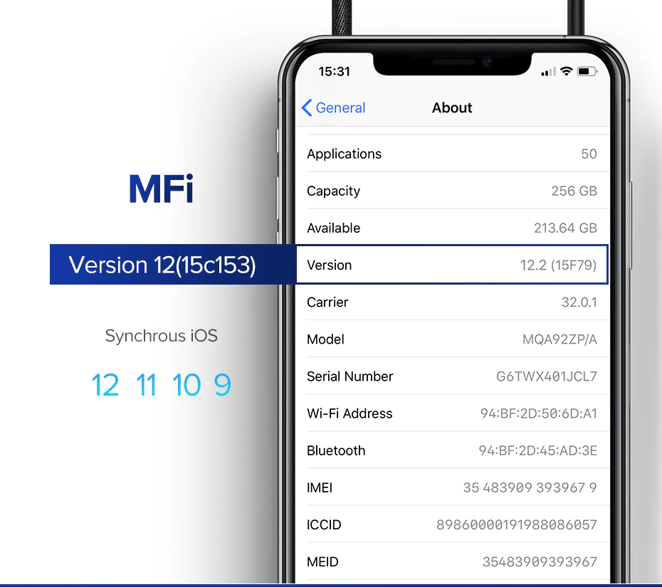 90 Angle Anti Cut MFI Certified Lightning Cable By Ugreen Gray