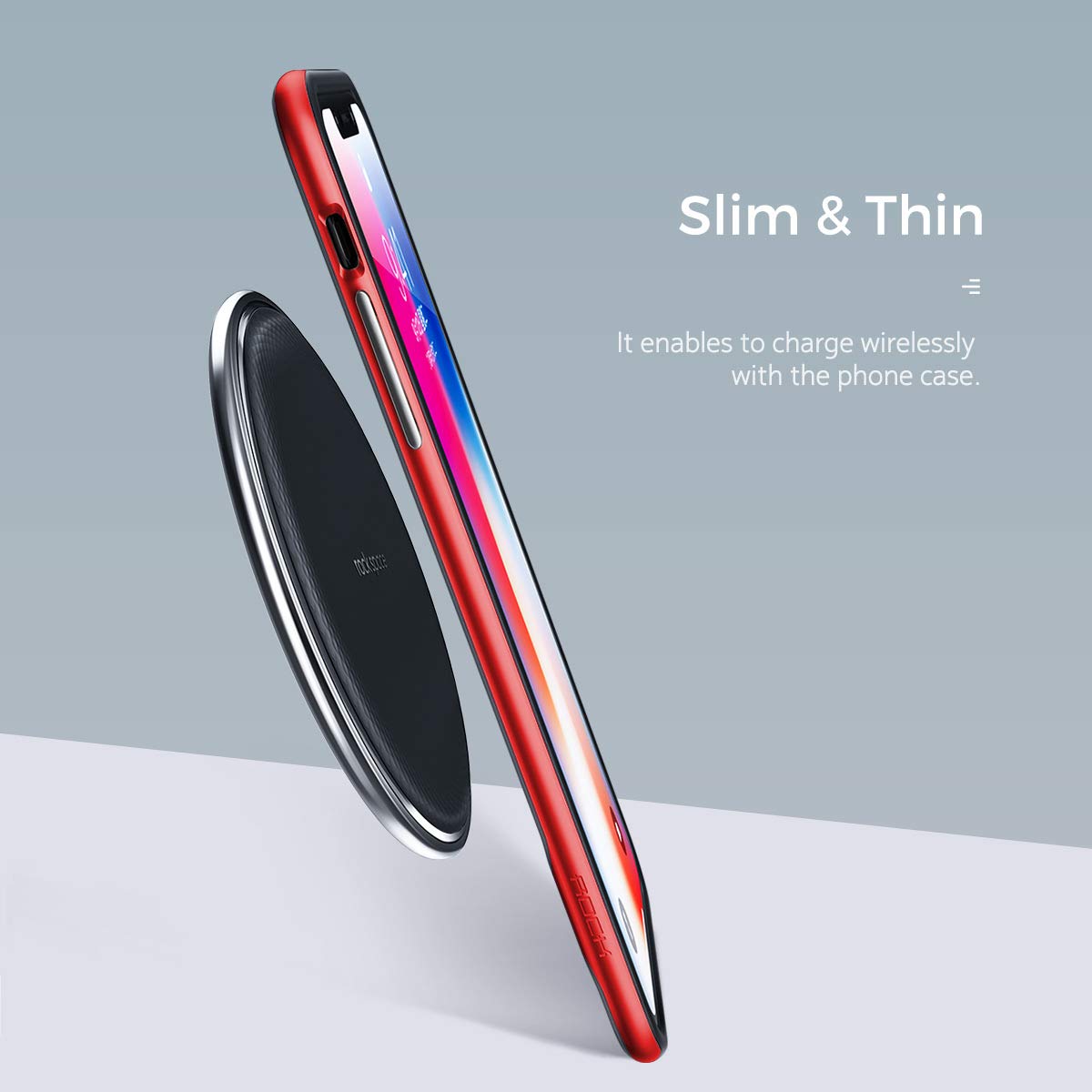 Royce Series By Rock Dual Layer Thin &amp; Slim Shockproof Case for iPhone Xs Max – Red