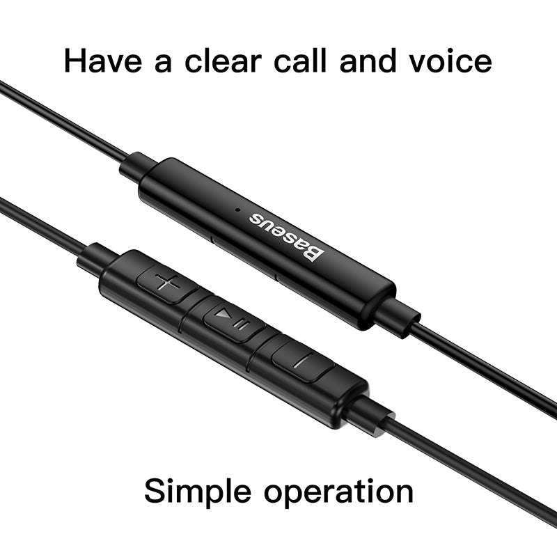H02 By Baseus Professional Wired Earphone Metal Heavy Bass High fidelity Sound