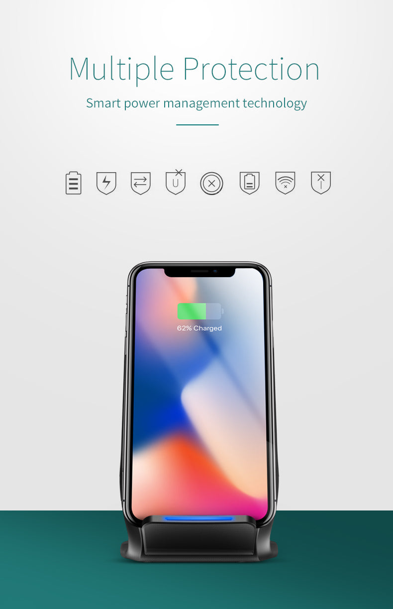W3 Fast Wireless Charger By Rock QI Wireless Charging Phone Stand