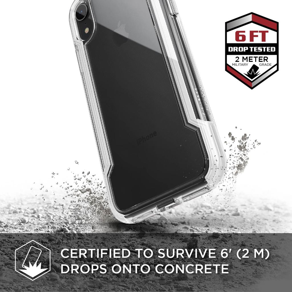 Defense Clear By X-Doria iPhone Xr Anti Shocks Case Up To 2M T/White