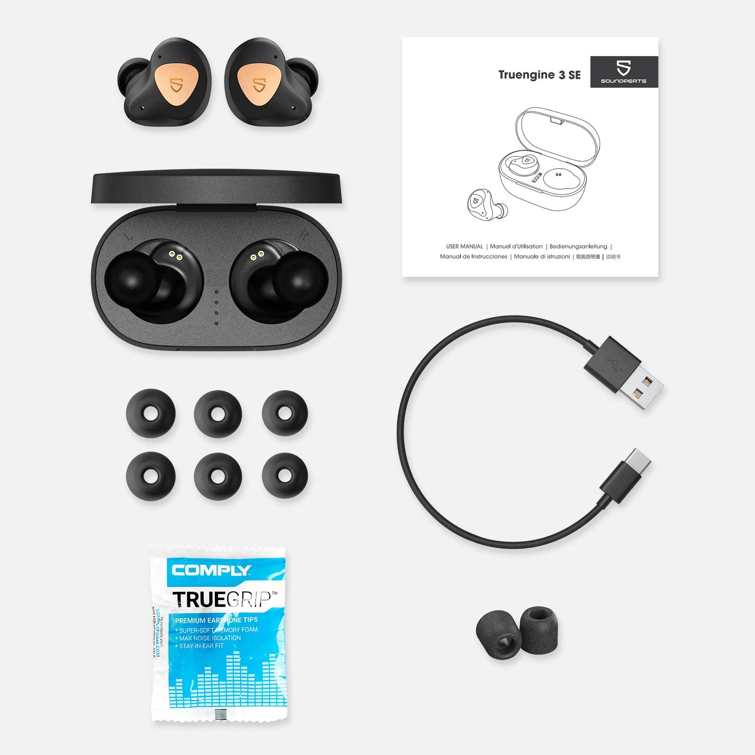 SoundPeats Truengine 3 SE TWS 4Mics, Dual Driver, Touch, AptX - Black
