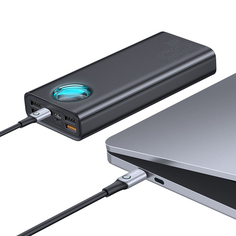Baseus Amblight Fast Power Bank, 7 Ports 33W (PD3.0+QC3.0) 30000mAh Black