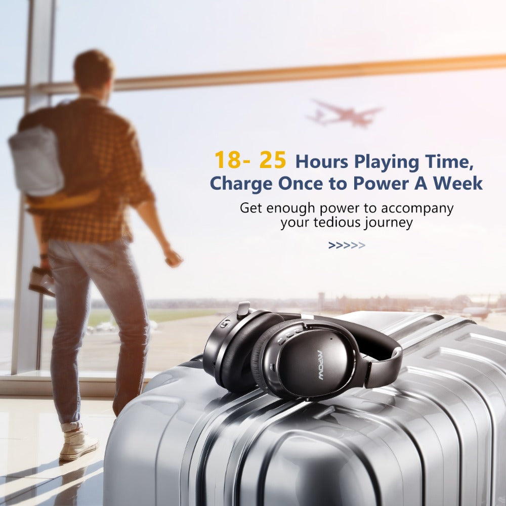 MPOW H10 Holo Active Noise-Cancelling Headphone Long Battery 30H Black