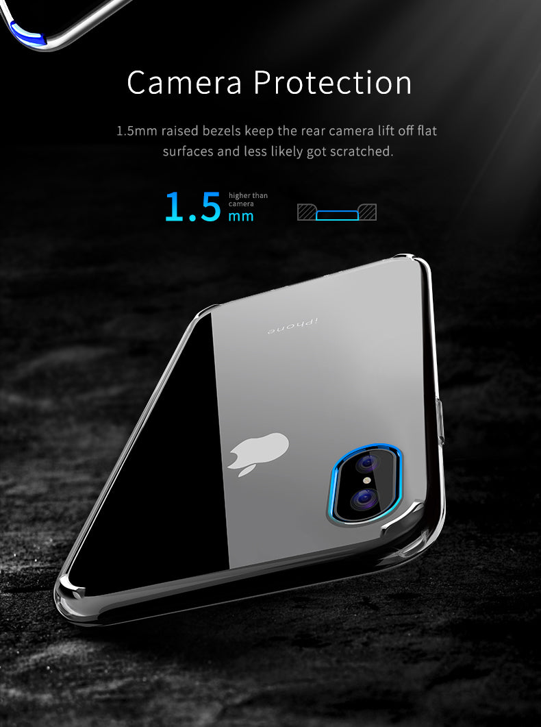 Pure Series By Rock Hard Back Case Bumper For iPhone X - Black Crystal frame