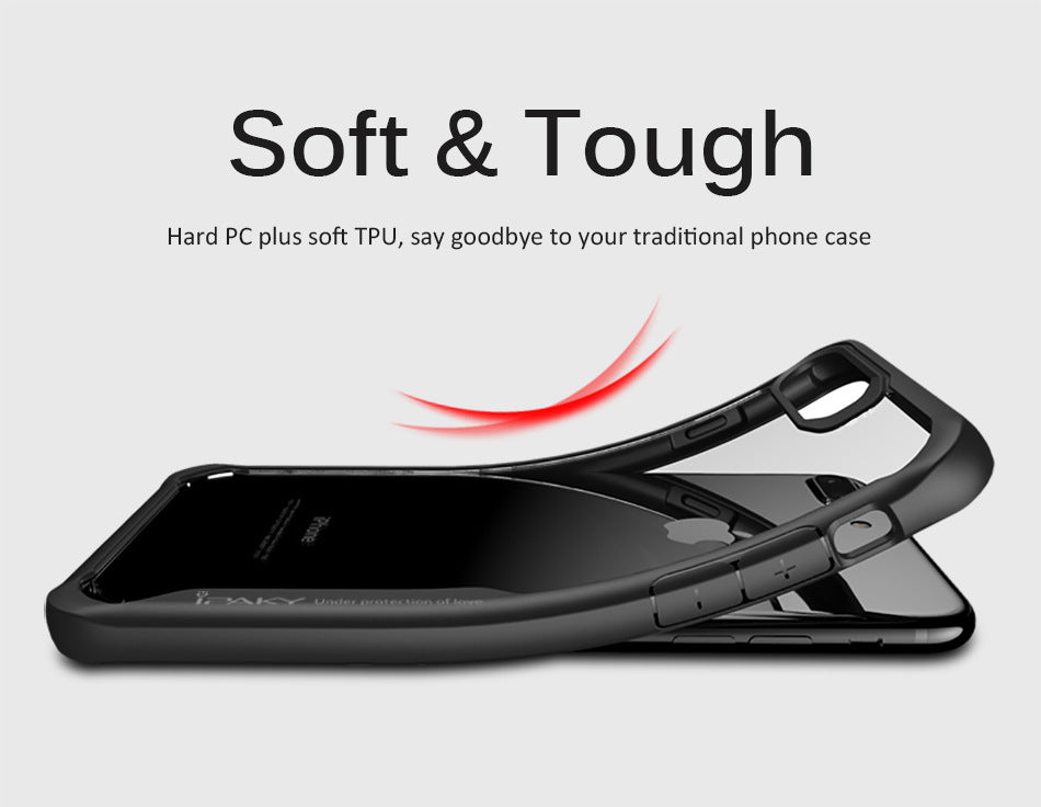 Bumper TPU By iPaky Transparent Protective Case For iPhone 6 | 7 | 8 - Black