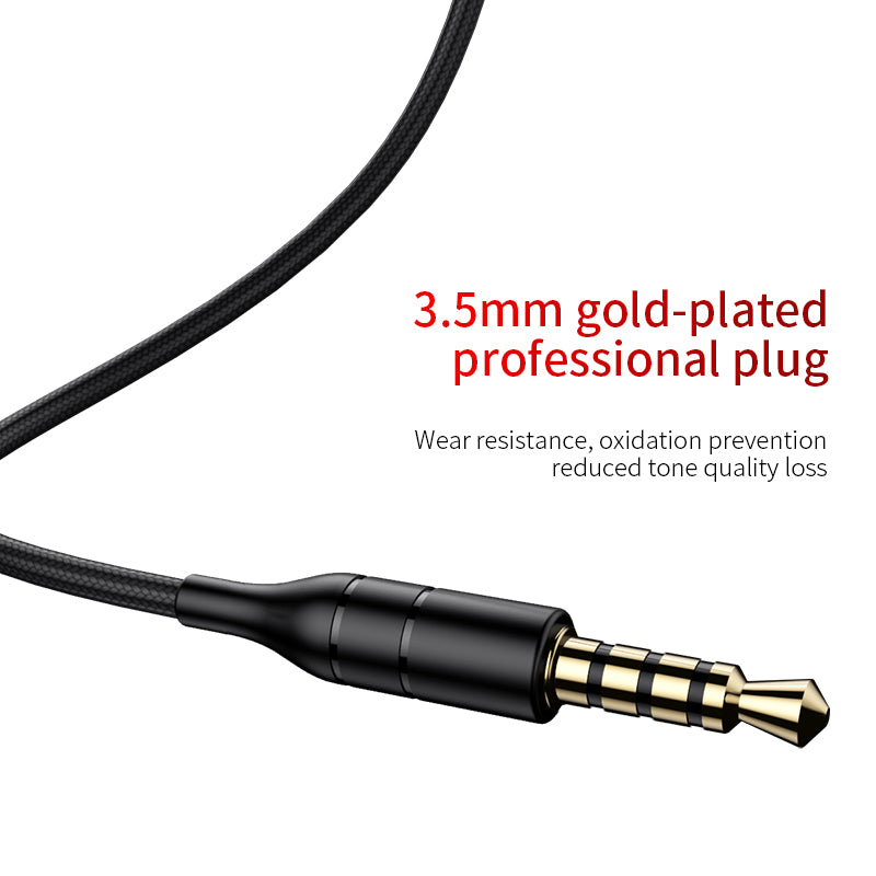 Smartkoshk Encok H10 Dual Moving-coil Wired Control Headset in black with inline controls and over-ear design.