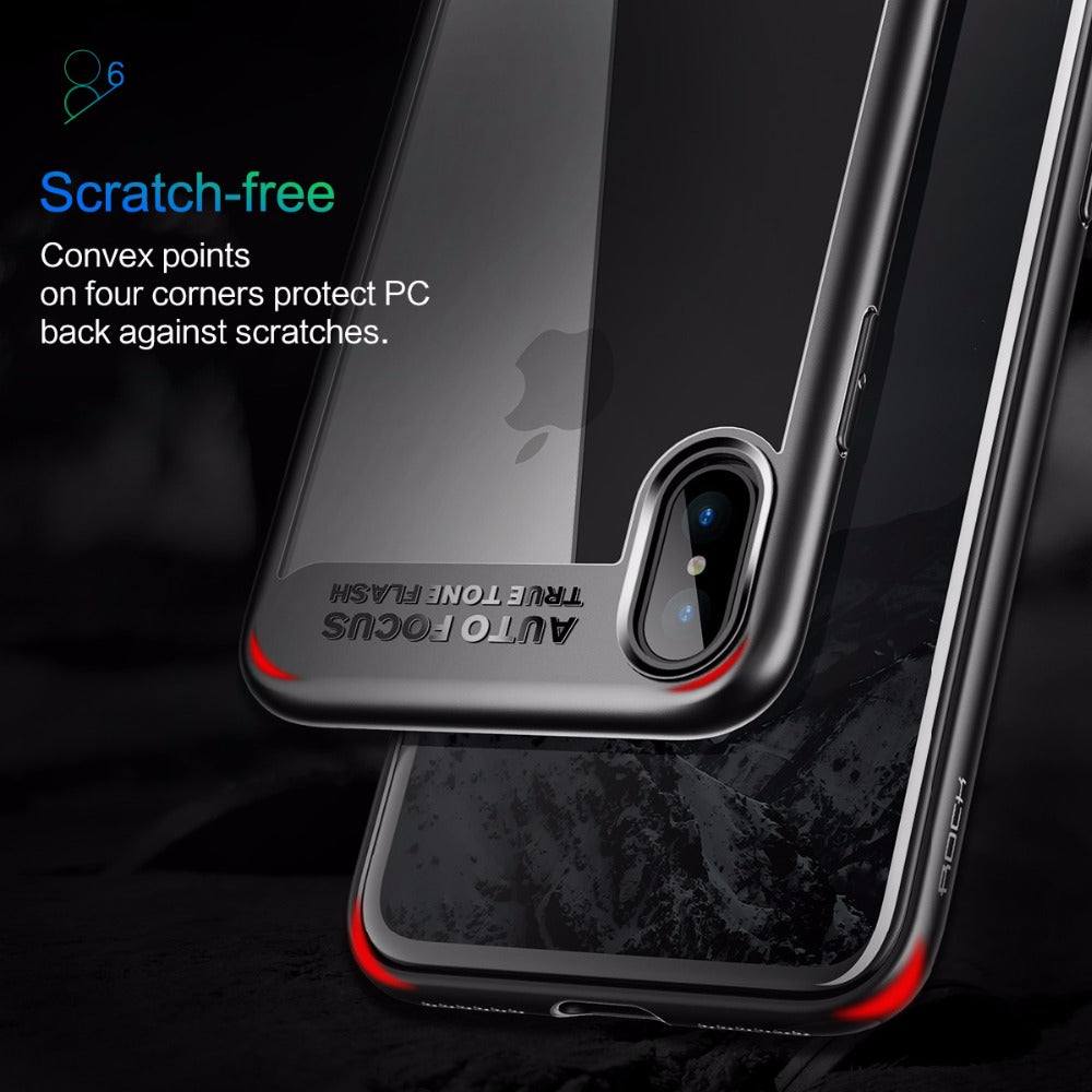 Clarity Series Original By Rock Transparent Slim Case For iPhone X - Black