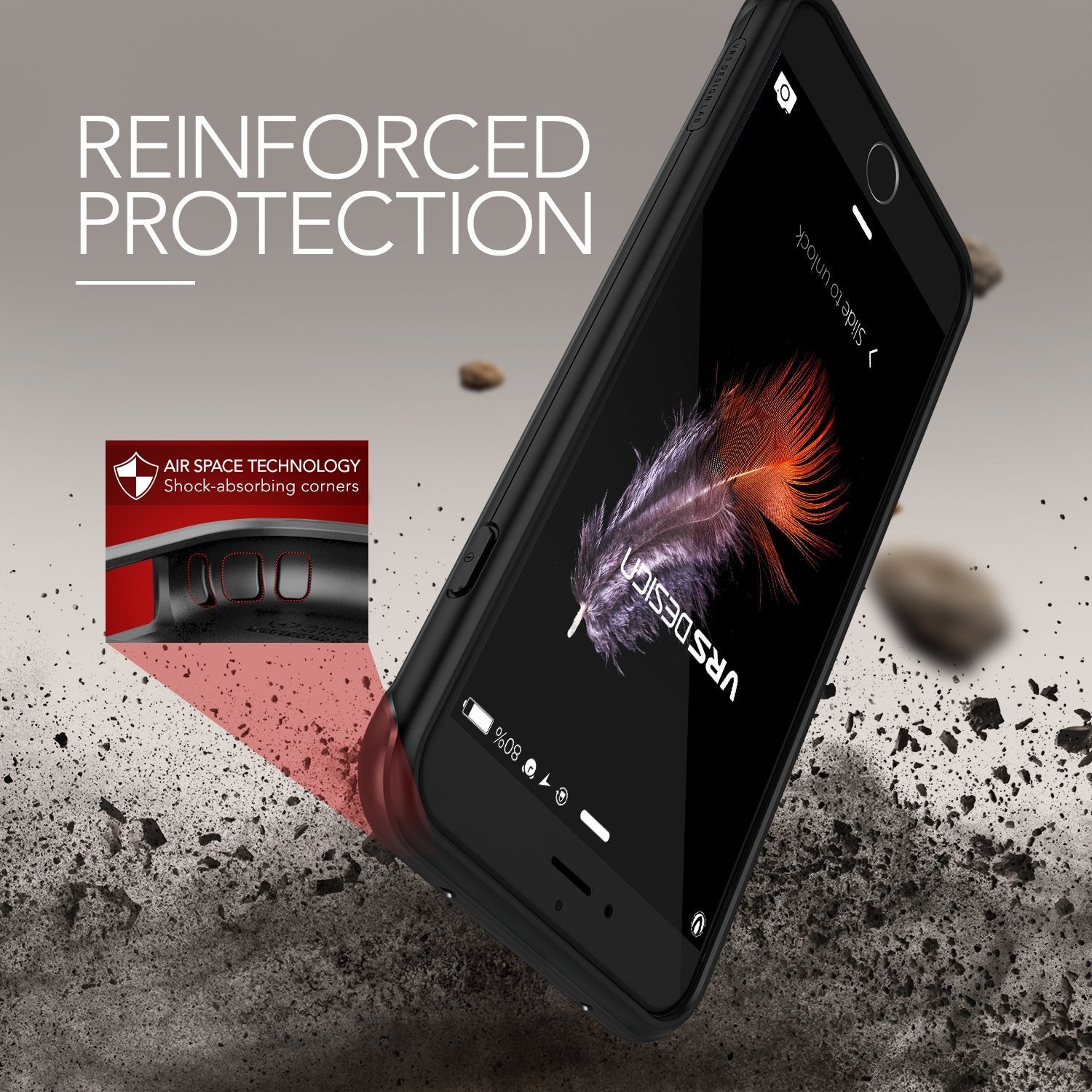 DUO Guard Series Original From VRS Design Anti-shocks Case For iPhone 7 Plus Black - Smartkoshk Stores