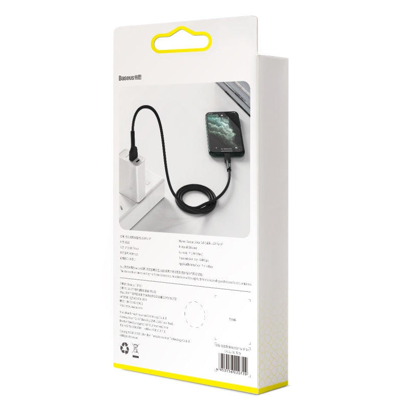 Baseus Silica Gel Cable USB For iPhone 1m - Black