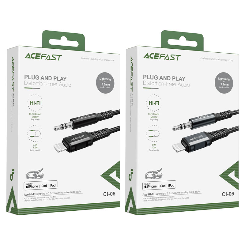 ACEFAST C1-06 Lightning to 3.5mm aluminum alloy audio cable