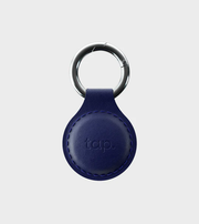 Tap NFC keychain in navy, handmade natural leather with NFC technology, designed for easy sharing with a simple tap.