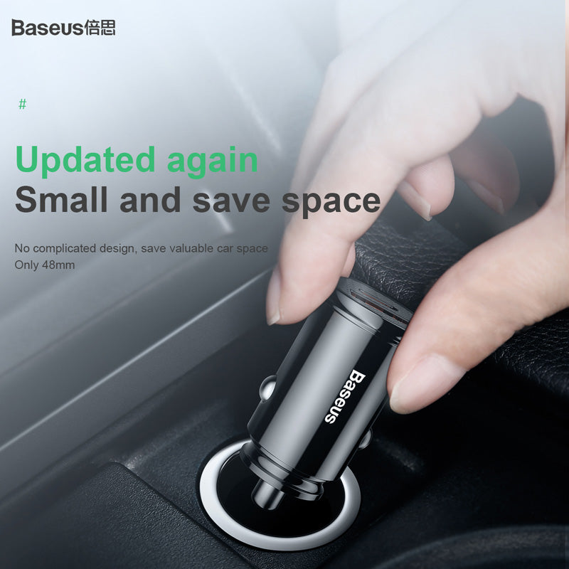 Baseus Circular Car Adapter USB + PD 30W Fast Charging QC3.0 QC4.0