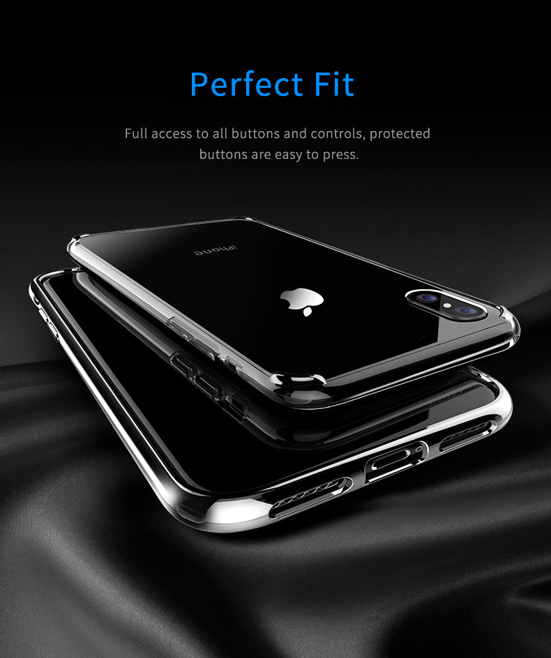 Pure Series By Rock Hard Back Case Bumper For iPhone X - Black Crystal frame