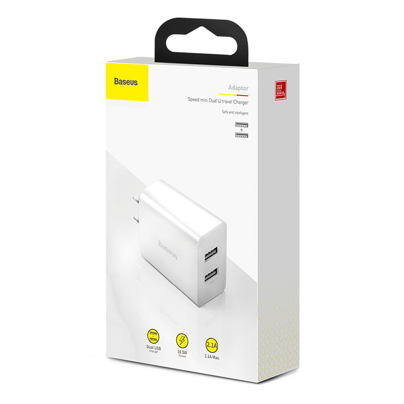 Baseus Speed Mini Dual USB Charger White