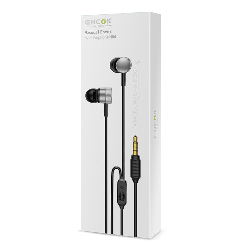 Baseus Encok H04 Sport Wired Stereo Earphone Silver/Black
