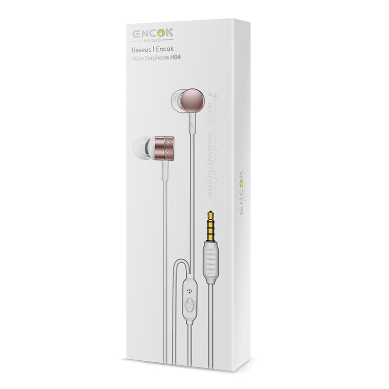 Baseus Encok H04 Sport Wired Stereo Earphone White/Rose