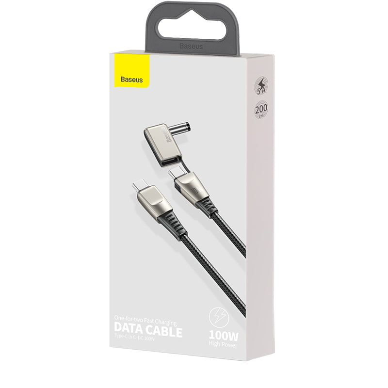 Baseus Flash Series 2 in 1 Cable Type-C to C+DC Round Head 100W 2m Black