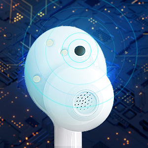 White Mpow M10 TWS earbuds with in-ear detection sensor, 4 microphones, IPX5 water resistance, and up to 6 hours of use.