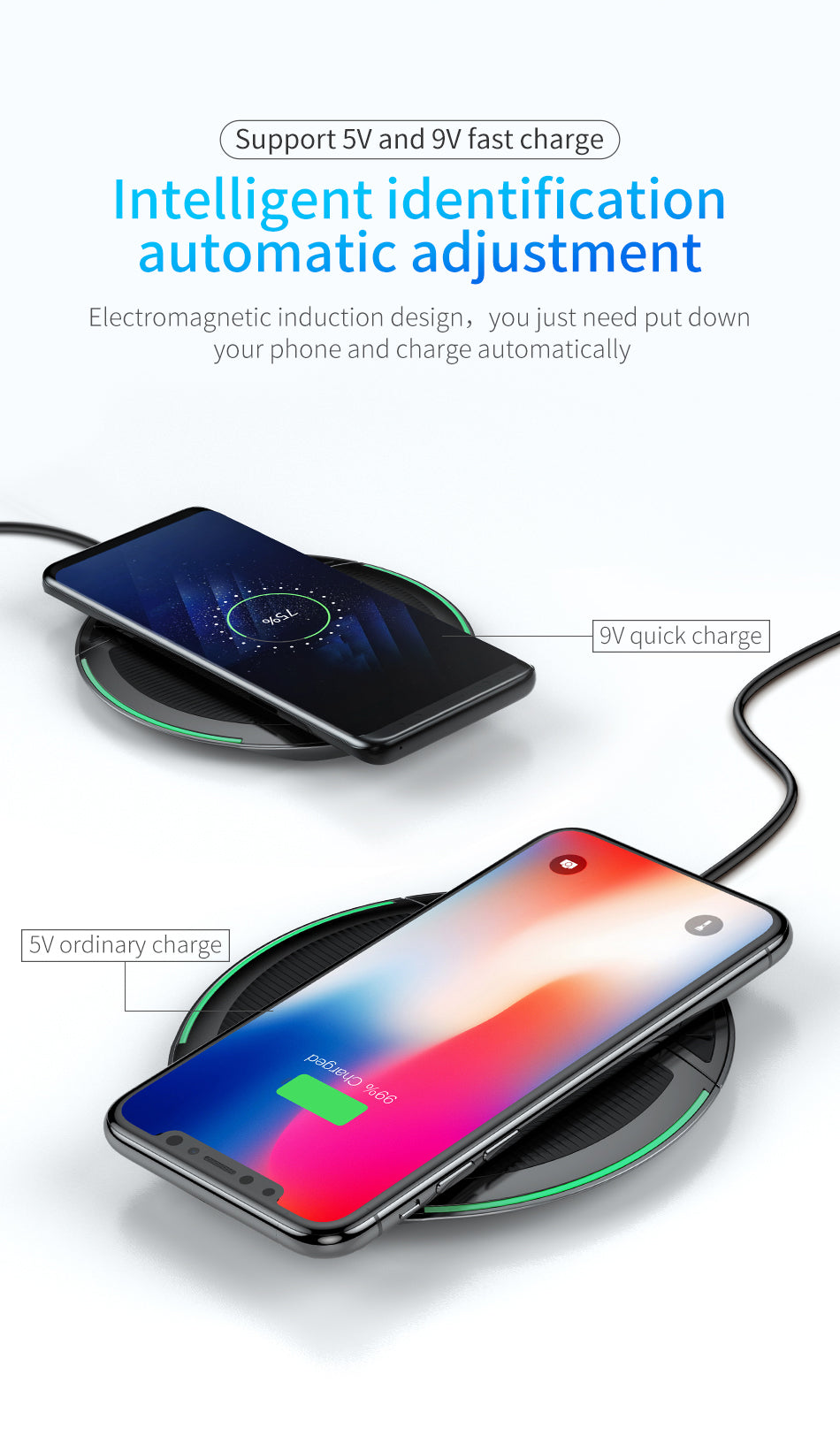 Collapsible Qi Wireless Charger By Baseus Multifunction Fast Wireless Charging Black