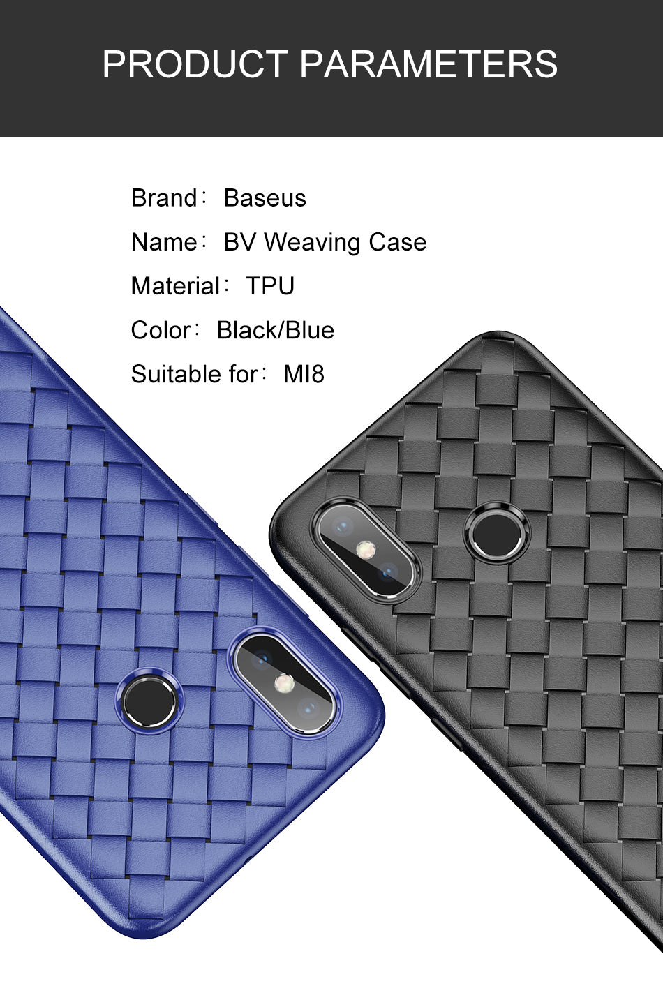 Waven By Baseus Slim Heat Dissipation Case For Mi 8 Blue