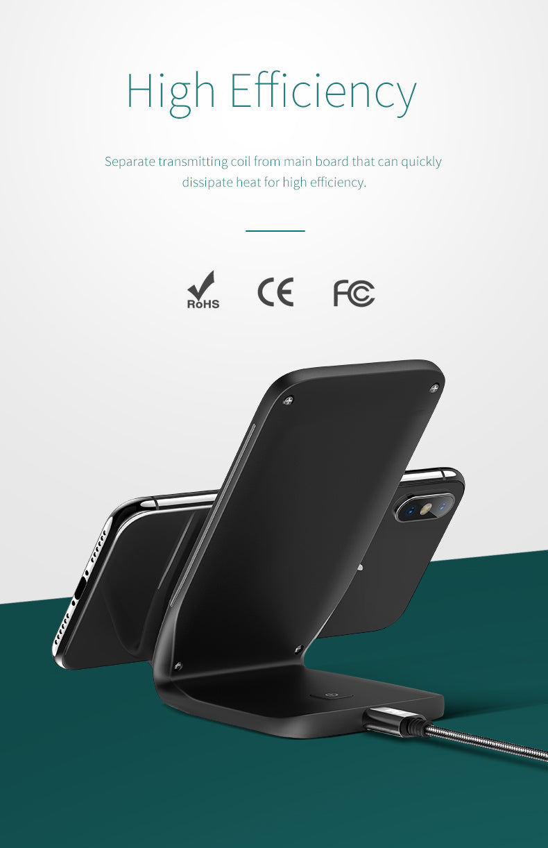 W3 Fast Wireless Charger By Rock QI Wireless Charging Phone Stand