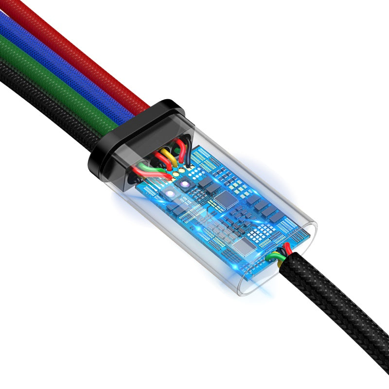 Baseus Rapid Series 4in1 Cable For 2*iP 1*Type-C 1*Micro 3.5A 1.2M