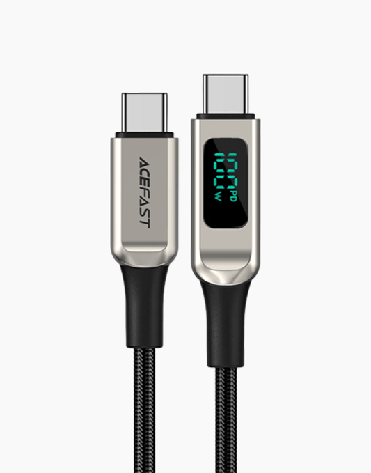 ACEFAST C6-03 USB-C to USB-C 100W zinc alloy digital display braided charging data cable