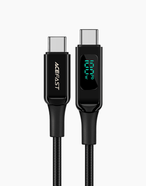 ACEFAST C6-03 USB-C to USB-C 100W zinc alloy digital display braided charging data cable
