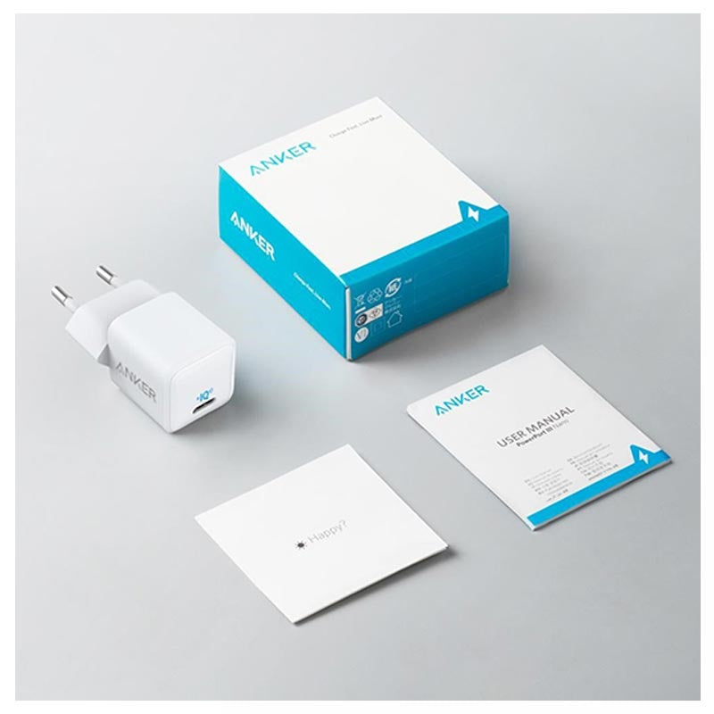ANKER POWERPORT III  USB-C PIQ 3.0 CHARGER - 20W - WHITE