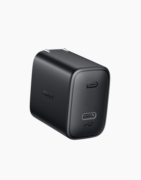 Aukey PA-F1 PD Fast Charger 18w + USB-C to C Cable + Black