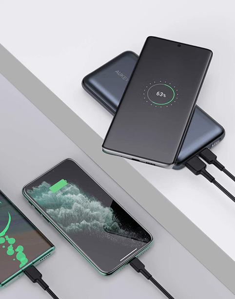 Aukey 20,000mAh Portable Wireless Power Bank, PD and QC3.0 - Black