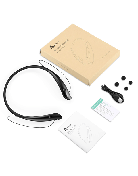 EP-B20 Bluetooth Headphones Neckband Wireless in Ear Headsets with Microphone, 15 Hours Playtime, Sweatproof From Aukey Black