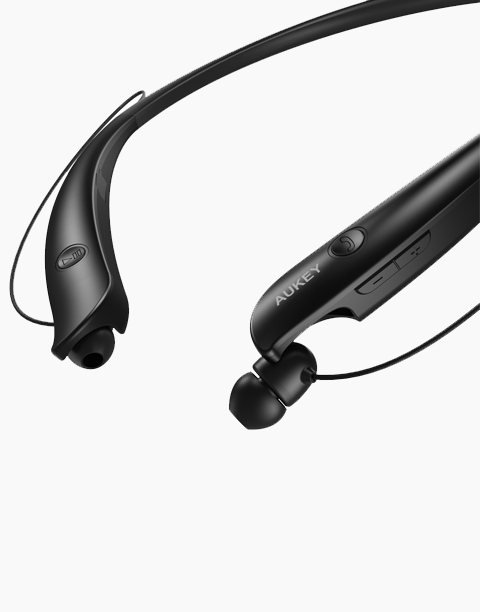 EP-B20 Bluetooth Headphones Neckband Wireless in Ear Headsets with Microphone, 15 Hours Playtime, Sweatproof From Aukey Black