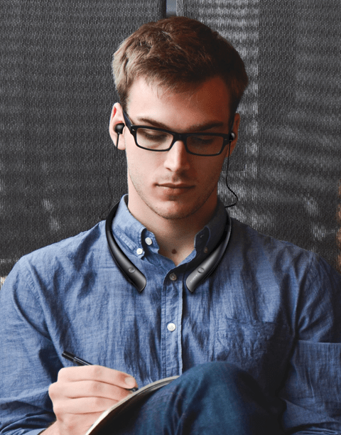 EP-B20 Bluetooth Headphones Neckband Wireless in Ear Headsets with Microphone, 15 Hours Playtime, Sweatproof From Aukey Black