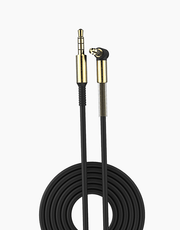 Black Aux cable by Joyroom, 100cm long, featuring durable connectors for audio connectivity.