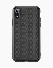 Black BV 2nd Generation Baseus slim flexible case for iPhone XR, shown on the device with a sleek, lightweight design.