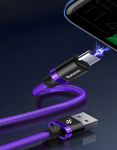 Baseus Purple HW Flash Charge Cable USB to Type-C 40W Purple