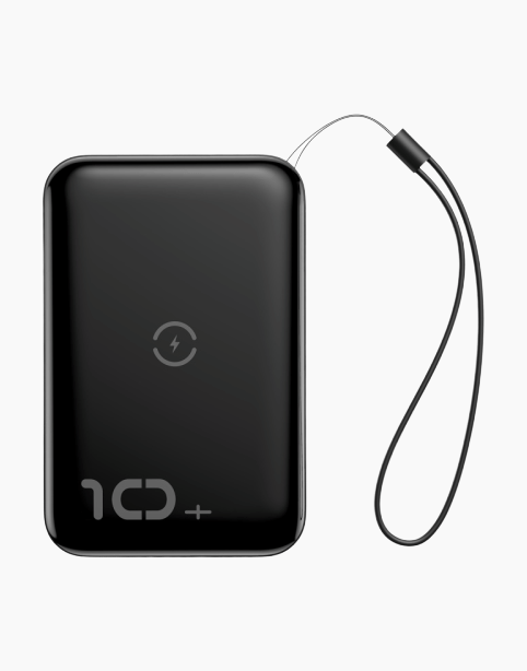 Mini S باور بنك 10000mAh و شاحن لاسلكى سريع 10w بمخرجين للشحن السريع ( QC3 + PD ) اسود
