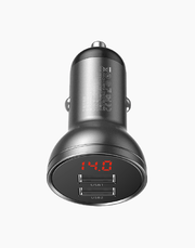 Baseus Digital Display Dual USB 4.8A Car Charger 24W - Grey