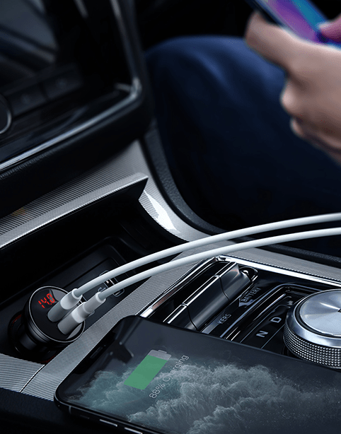 Baseus Digital Display Dual USB 4.8A Car Charger 24W - Sliver